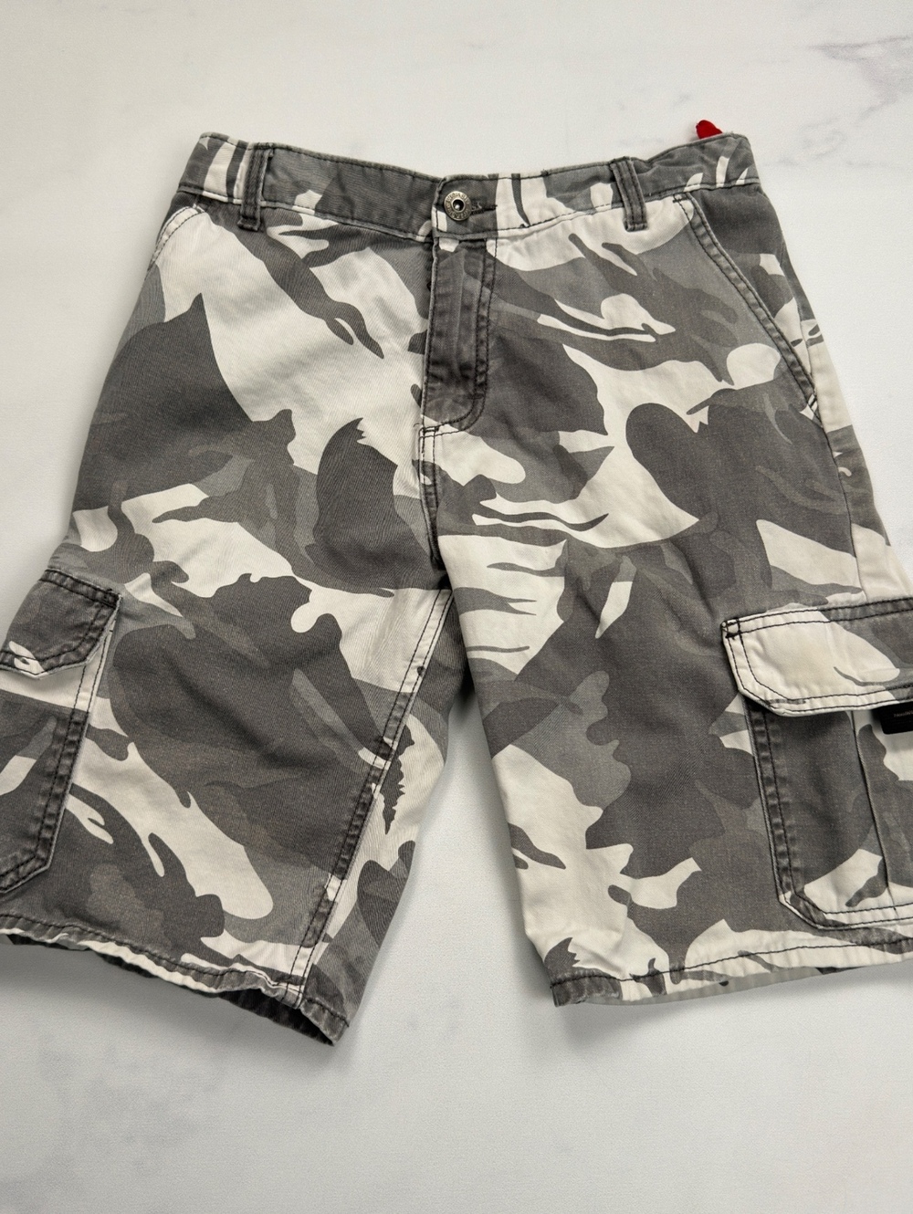 Wrangler Cargo Shorts Gray Camo Pockets - Boys 14 Regular
